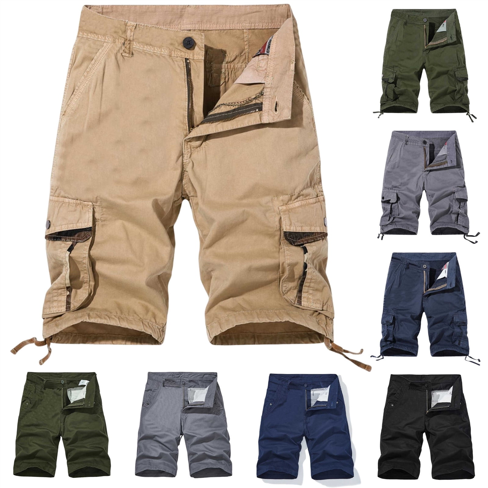 QATAINLAV Ropa de Verano Para Mujer! Mens Casual Twill Cargo Shorts ...