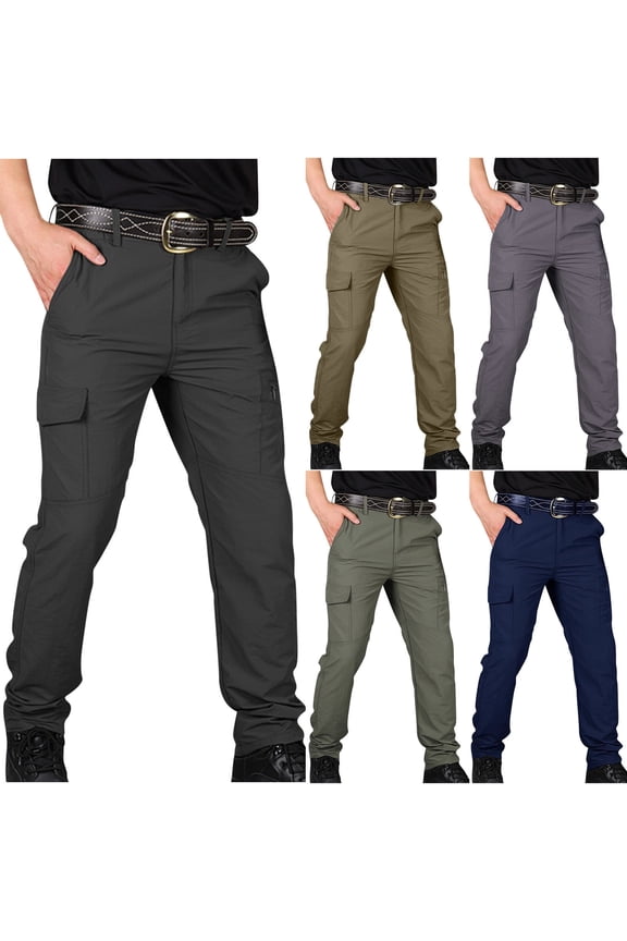 Cargo Pants for Men Stretch Lightweight Hiking Pants Quick Dry Water Resistant Tactical Pants Solid Color Ripstop Work Trousers with Pockets Navy XXL