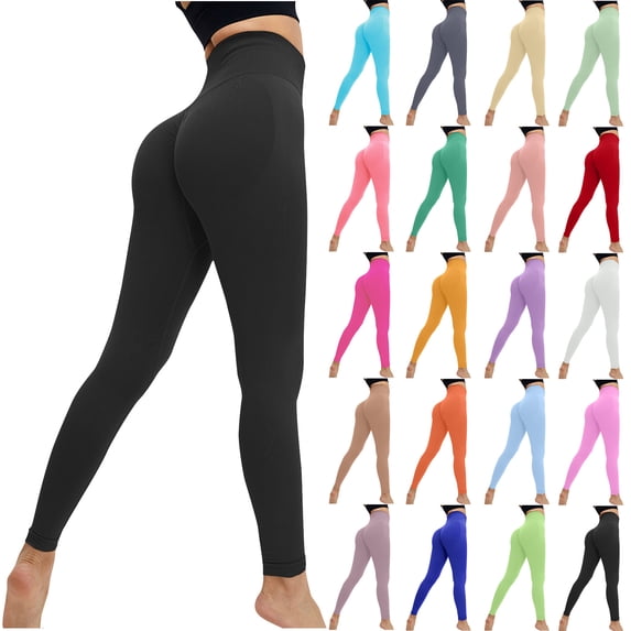 QATAINLAV Womens High Waisted Butt Lifting Leggings Gym Tummy Control Seamless Yoga Pants Solid Casual Workout Running Tight Leggings Mint Green XL