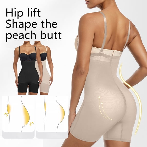 QATAINLAV Seamless Tummy Control Shapewear for Women Butt Lifting Shorts High Waisted Panties Workout Bodysuits Romper Beige XXL