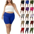 thumbnail image 1 of QATAINLAV Shorts for Women Plus Size Tummy Control Yoga Athletic Running Shorts Summer Casual Elastic Waist Lightweight Biker Shorts Blue S Gifts for Mom, 1 of 9