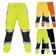 thumbnail image 1 of QATAINLAV Reflective Safety Pants for Men Outdoor High Visibility Work Trousers Casual Drawstring Elastic Bottom Cargo Pants with Pockets Black XXL, 1 of 1