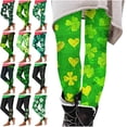 thumbnail image 1 of QATAINLAV St Patricks Day Legging for Women Shamrock Graphic Slim Fit Butt Lifting Tights Stretchy Skinny Fashion Trousers Green L, 1 of 10