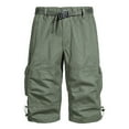 thumbnail image 1 of QATAINLAV Summer Loose Shorts for Men Straight Cropped Pants Outdoor Cotton Breathable Workout Shorts Basic Solid Color Elastic Waist Short with Pockets Camisas Para Hombres Army Green 5XL, 1 of 6