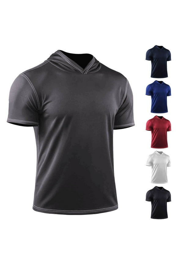 Sun Shirts for Men Short Sleeve Rash Guard Fishing Running Tops Outdoor Swim Breathable Quick Dry Tees Shirt, White, XL