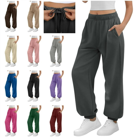 QATAINLAV Sweatpants Women Baggy Cinch Bottom Joggers Casual Drawstring Waiste Lounge Trousers Workout Gym Track Pant with Pockets, Army Green, XXL