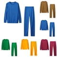 thumbnail image 1 of QATAINLAV Sweatsuit for Women 2 Piece Solid Color Casual Jogger Set Crewneck Sweatshirts Pullover and High Waisted Sweatpants Spring spring Outfits, 1 of 6
