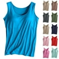 thumbnail image 1 of QATAINLAV Women's Solid Color Tops with Chest Pad No Steel Ring Cup Shirts Wide Strap Integrated Outerwear Yoga Sports Vest, Wine, M, 1 of 5