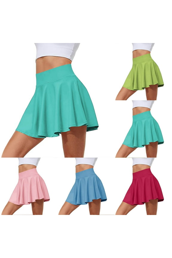 Tennis Skirts for Women Pleated High Waisted Golf Skorts Tummy Control Skirts with Shorts Pockets Pink XL Mothers Day Gifts