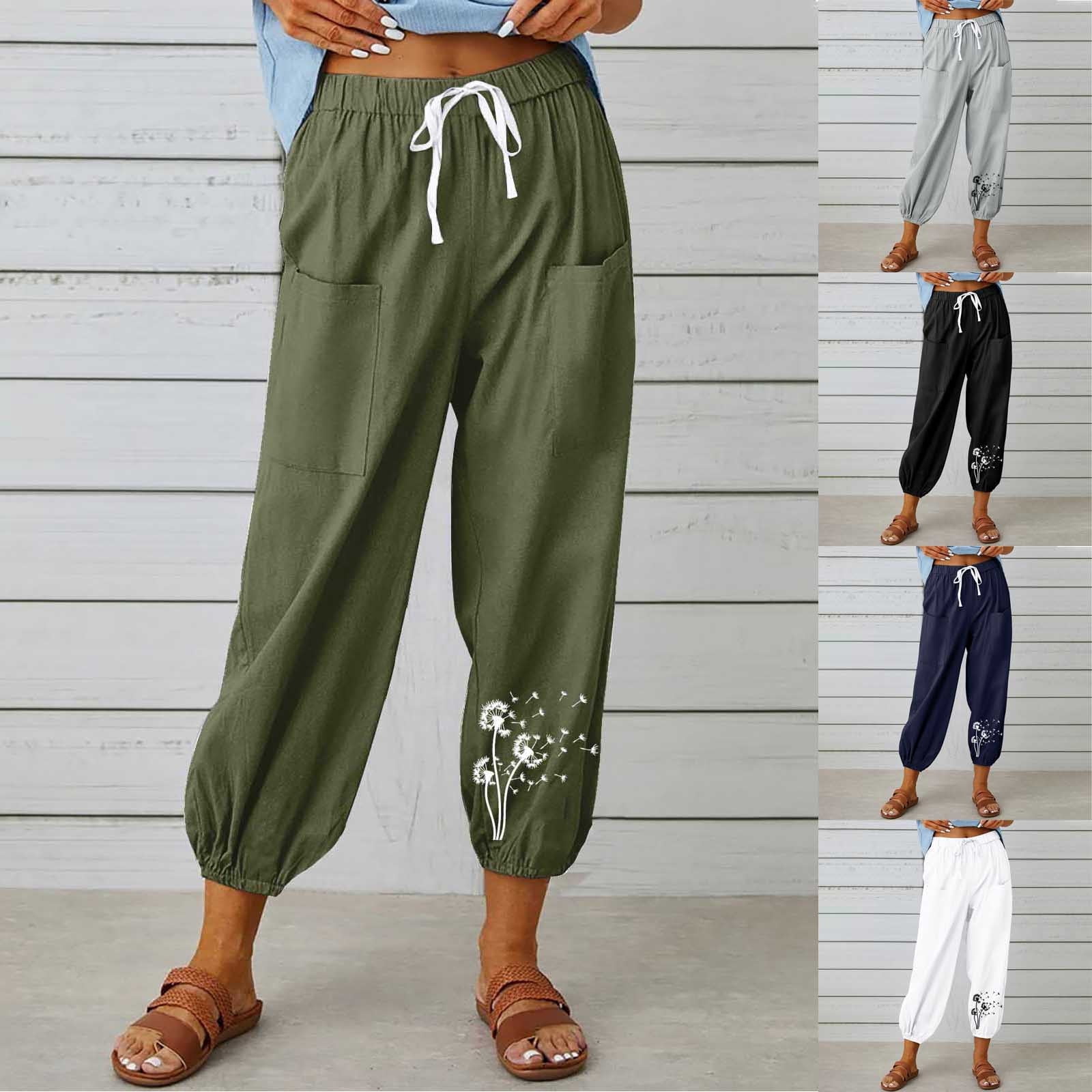 Grape Leaf Printed Ladies Pant Remi Cotton
