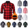thumbnail image 1 of QATAINLAV Mens Warm Shirt Jacket Button Down Lapel Plaid Long Sleeve Tops Casual Business Work Shirts with Chest Pocket, Army Green, M, 1 of 6