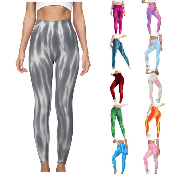 QATAINLAV Birthday Gifts Women's Yoga Pants Seamless Hight Waist Butt Lifting Tummy Control Workout Leggings Fashion Tie Dye Print Running Legging Pants Blue L
