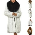 thumbnail image 1 of QATAINLAV Birthday Gifts Women Warm Long Sleeve Parka Faux Fur Coat Lapel Full-Length Outwear Maxi Fluffy Faux Fur Overcoat White XXL, 1 of 7