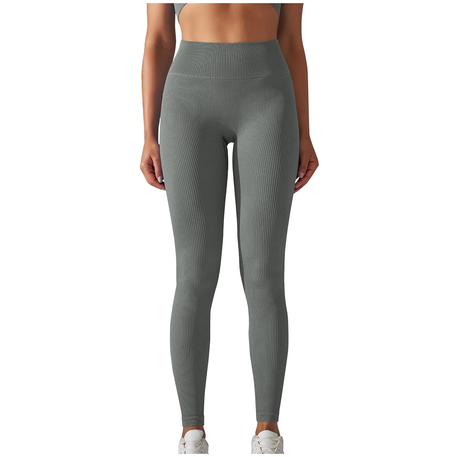 Tummy Control Leggings, Workout Leggings for Women Activewear Ankle Length Legging Buttery Soft Milk Silk Joggers Licras Deportivas de Mujer Gray M