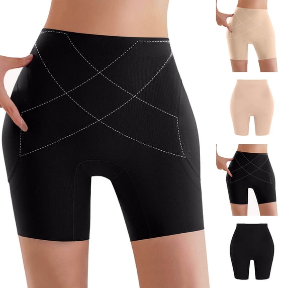 QATAINLAV Tummy Control Shapewear Shorts for Women Thigh Slimmer High Waisted Body Shaper Butt Lifting Biker Shorts Black L