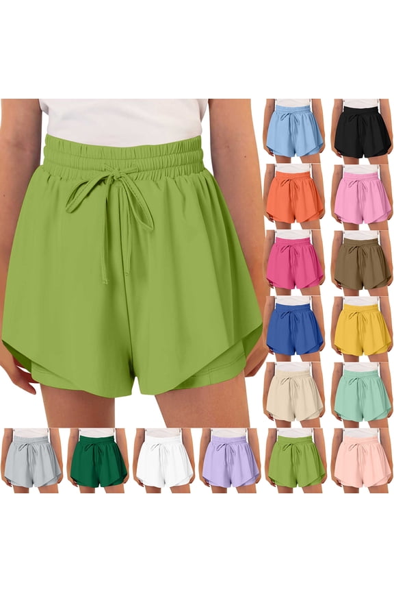 Tween Girls Clothes Athletic Flowy Shorts with Inner 2-in-1 for Girls Running Tennis Sports Skorts Navy 10 Years Back to College Sales