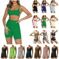 thumbnail image 1 of QATAINLAV Casual Workout Sets for Women Crop Tank Tops and High Waisted Yoga Leggings 2 Piece Outfits Lounge Wear Tracksuit, Green, S, 1 of 9