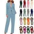 thumbnail image 1 of QATAINLAV Womens Suit Jackets 2 Piece Sets Double Breasted Sport Blazer and Straight Pants Business Casual Outfits for Work Office, Army Green, XXL, 1 of 6