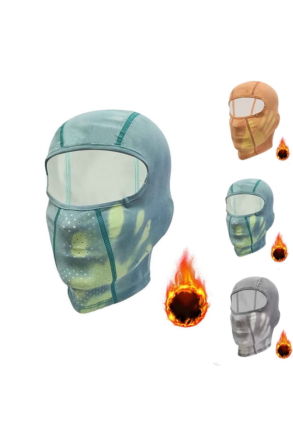 Unisex Balaclava Temperature Sensitive Color Change Ski Mask Warm Winter Full Head Wrap for Hiking Cycling Orange