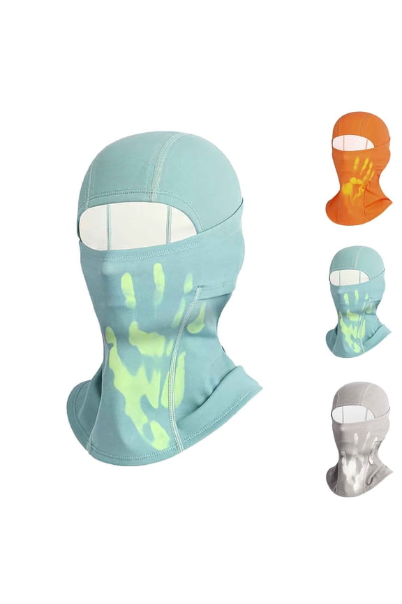 Unisex Heat Reactive Balaclava Temperature Sensitive Color Change Ski Mask Winter Windproof Thermal Full Face Head Wrap Gray