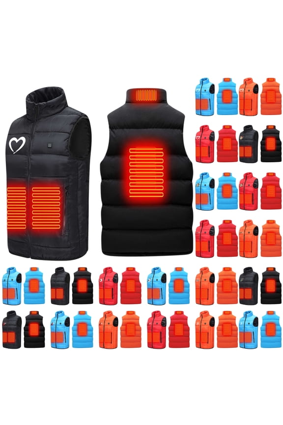 Warehouse Sales TodayHeated Vest for Men and Women - Upgrade Electric Charging Vest Rechargeable Warming Heat Vest Red XL