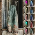thumbnail image 1 of QATAINLAV Wide Leg Jumpsuits for Women, Trendy Boho Print Beach One Piece Pants Summer Casual Sleeveless Strap Linen Rompers with Pockets Sales of the Day Army Green XL, 1 of 6