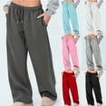 thumbnail image 1 of QATAINLAV Wide Leg Sweatpants for Women Baggy Drawstring Waist Athletic Pants Solid Casual Lounge Trousers Pants with Pockets Todays Daily Sales Pink M, 1 of 7