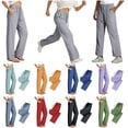 thumbnail image 1 of QATAINLAV Wide Leg Sweatpants for Women Summer Breathable Quick Dry Hiking Pants Drawstring Elastic Waist Yoga Pants Pockets Khaki XXL, 1 of 7