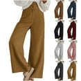thumbnail image 1 of QATAINLAV Wine Corduroy Pants for Women Casual High Waisted Double Button Work Trousers Solid Casual Wide Leg Dress Pant with Pockets L, 1 of 8
