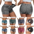 thumbnail image 1 of QATAINLAV Wine Jeans Print Biker Shorts for Women Stretchy Slimming Butt Lifting Curvy Booty Jegging Shorts Workout Gym Clothes S, 1 of 9