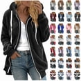 thumbnail image 1 of QATAINLAV Winter Coat for Women Fuzzy Sherpa Fleece Hooded Jacket Loose Casual Zip Up Hoodie Fashion Clothes, Navy, XXXXXL, 1 of 6