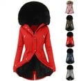 thumbnail image 1 of QATAINLAV Winter Coats for Women Warm Thicken Fleece Lined Parkas Outdoor Snow Ski Jacket with Faux Fur Hood, Red, S, 1 of 4