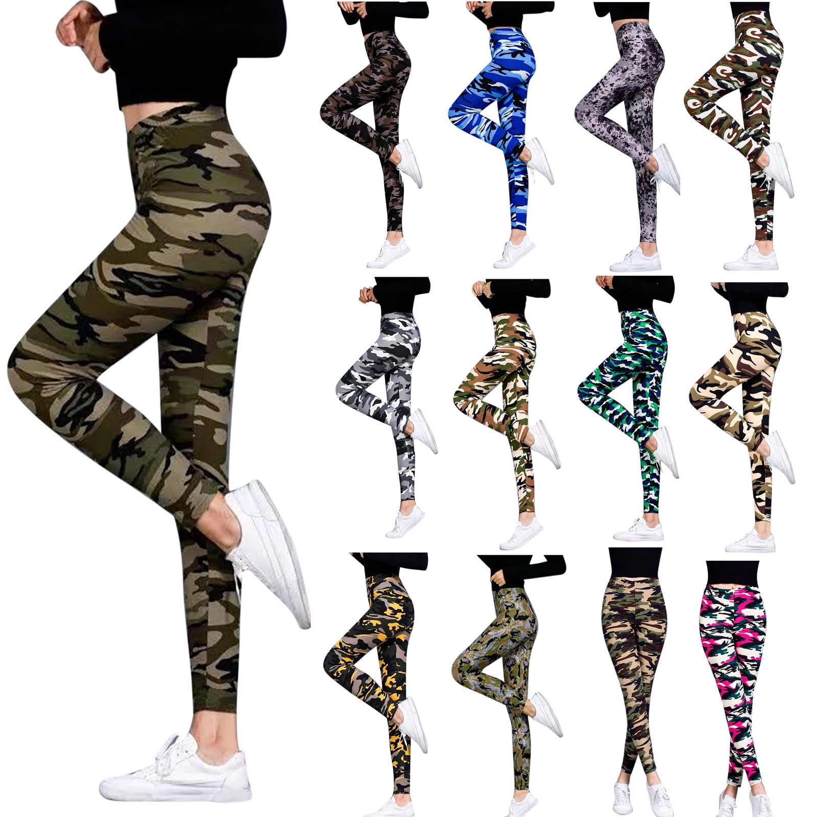 Leggings Depot High Waisted Camo & Print Leggings – Buttery Soft, Opaque, Sizes Reg To Plus (Up To 5X), Perfect For Everyday Wear