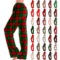 thumbnail image 1 of QATAINLAV Womens Christmas Pajama Pants Casual Elastic Waist Sleep Bottom Trousers Fashion Plaid Straight Leg Pj Pants Xmas Gift Multicolor XXXXL, 1 of 8