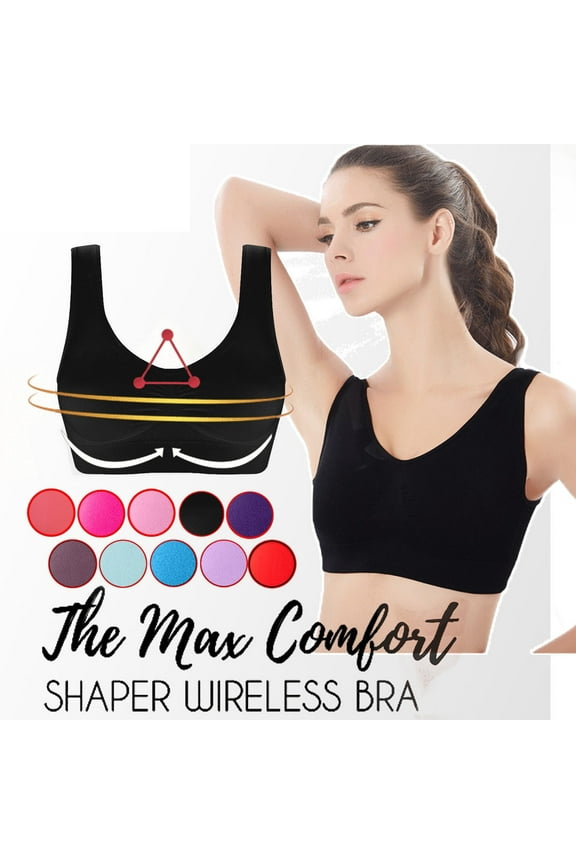 Womans Wireless Breathable Gathering Sports Bras Traceless Comfortable No Steel Ring Vest Bras Push Up Solid Color Bralettes Blue L