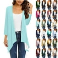 thumbnail image 1 of QATAINLAV Women 2025 Summer Cardigan, Loose Cover Ups Half Sleeve Shirt Fall Casual Solid Shawl Duster Tops Back To School Beach Outfits Hot Pink 3XL, 1 of 6