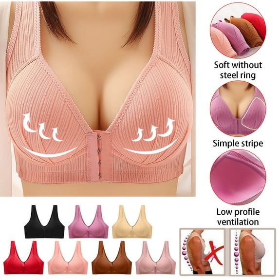 QATAINLAV Women Bras Ultra Comfort Wireless Support Sleep Bra Lift Bra No Underwire Cross-Fit Underwear Shapewear Bra Full Coverage ,Beige