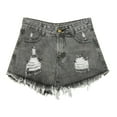 thumbnail image 1 of QATAINLAV Women Denim Shorts Hem Ripped High Waist Jean Shorts Summer Loose Plus Size Solid Distressed Jeans Shorts with Pocket Today Prime Sales Gray 5XL, 1 of 4