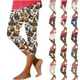 thumbnail image 1 of QATAINLAV Women Tummy Control Capri Leggings 2024 Halloween Novelty Graphic Print Legging Capris Milk Silk High Waisted Tight Cropped Yoga Pants Sale of the Day Black M, 1 of 5