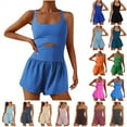 thumbnail image 1 of QATAINLAV Women Workout Romper Onesie with Padded Bras Sleeveless One Piece Outfits Shorts Atheletic Running Jumpsuit Clothes Hoy Oferta Flash Sky Blue S, 1 of 6