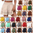 thumbnail image 1 of QATAINLAV Women's Summer Shorts High Waisted Ruffle Shorts Casual Pleated Hem Workout Shorts Solid Color Cute Short Pants Navy S, 1 of 7