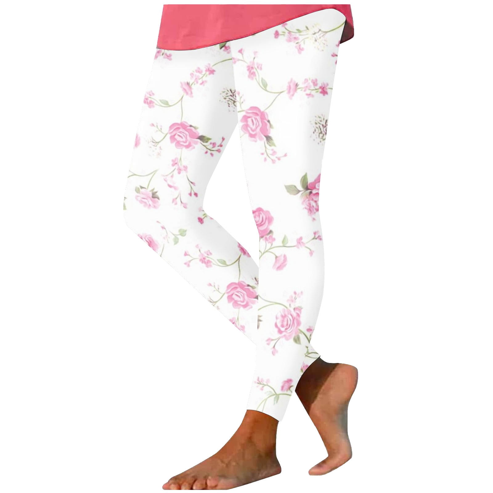 QATAINLAV Women's Activewear Leggings, Yoga Pants for Women Floral Print High Waisted Tummy Control Leggings Seamless Butt Lifting Athletic Legging Pantalones Para Mujer Multicolor S