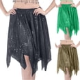 thumbnail image 1 of QATAINLAV Women's Belly Dance Skirts Bling Shiny Skirt Stretch Skirt Dance Costume High Waist Elastic Waist Party Skirts Green, 1 of 4