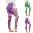 thumbnail image 1 of QATAINLAV Women's Butt Lift Tummy Control Leggings Gym Stretch High Waisted Tight Yoga Pants Trendy Marble Print Legging Trousers Green L, 1 of 7