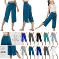 thumbnail image 1 of QATAINLAV Women's Capri Pants with Pockets Loose Casual Straight Leg Yoga Leggings Summer Dress Crop Sports Workout Capris White S, 1 of 10