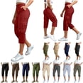 thumbnail image 1 of QATAINLAV Women's Cargo Capri Pants Loose Knee Length Capris with Pockets Outdoor Casual Lightweight Hiking Cropped Trousers with Pockets, Khaki, XXL, 1 of 9