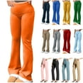 thumbnail image 1 of QATAINLAV Women's Flare Skinny Pants Stretch Slim Fit Leggings Casual Bell Bottom Yoga Pants Milk Silk Soft Jogger Running Tights, Light Blue, M, 1 of 9