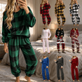 thumbnail image 1 of QATAINLAV Women's Fleece Pajamas Winter Warm Plush Pajama 2 Piece Set Fashion Plaid Fluffy Sleepwear, 1 of 7