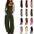 thumbnail image 1 of QATAINLAV Women's Fleece Warm Overalls Winter Adjustable Strap Bibs Loose Casual Jumpsuits Fuzzy Ski Pants with Pockets, Khaki, S, 1 of 6