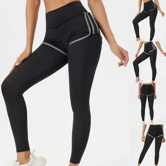 QATAINLAV Women's High Waisted 2-in-1 Joggers Soft Comfy Tummy Control Leggings Casual Workout Yoga Pants for Running & Training, Pink, M